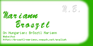 mariann brosztl business card